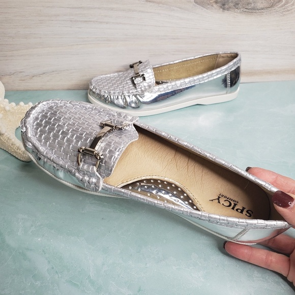 New! Silver Slip On Moccasin - Picture 3 of 6